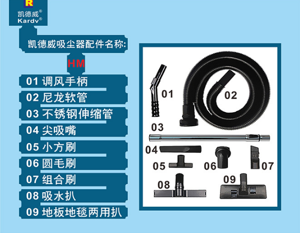 凯德威吸尘器DL-1232详细配件图