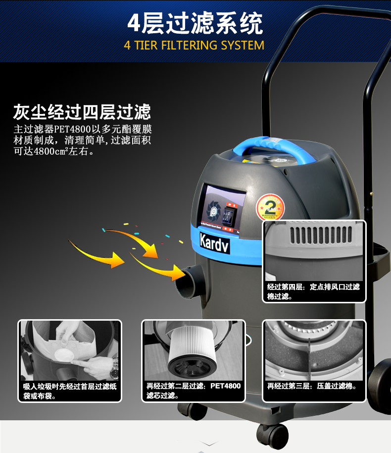 凯德威静音型吸尘器DL-1232T产品图6